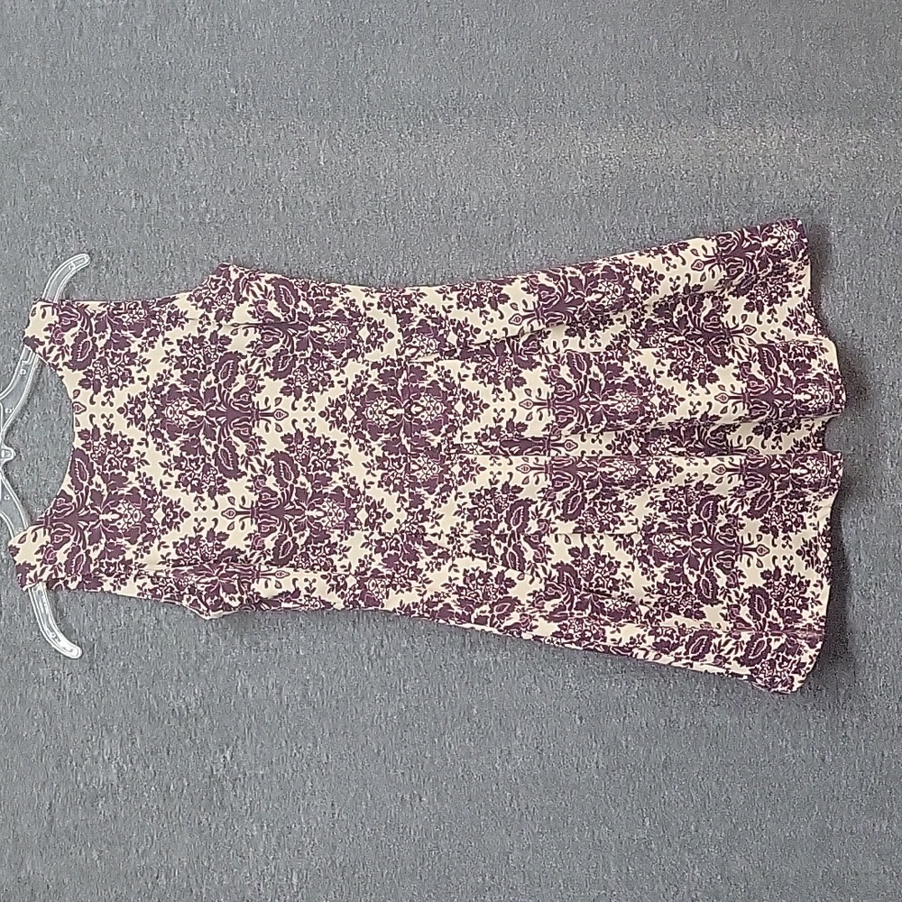Women's Charming Charlie Purple Floral Dress, Back Zip, Sleeveless, Size Small